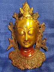 Tara Brass Mask Wall Sculpture