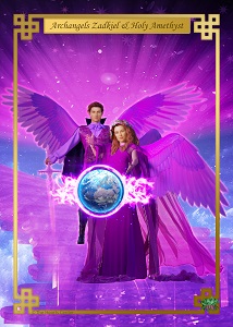 Archangels Zadkiel and Holy Amethyst 5x7